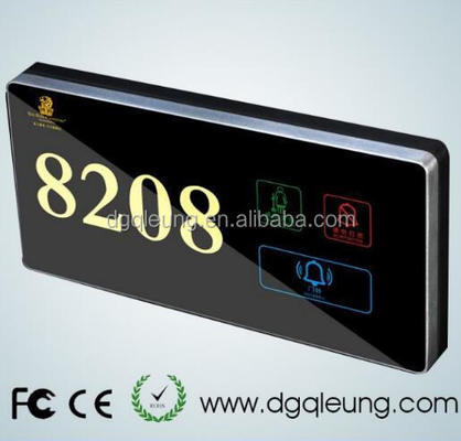 Touch Screen Hotel Doorplate Switch with 5 Years Warranty 258*86*7mm Size and Crystal Tempered Glass Panel