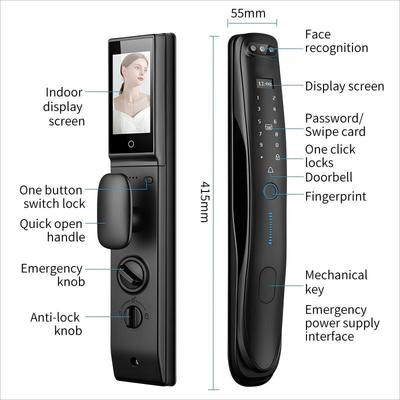 21 Languages Smart Door Lock with 40-120mm Door Thickness and 2 Years Warranty Biometric Door Lock