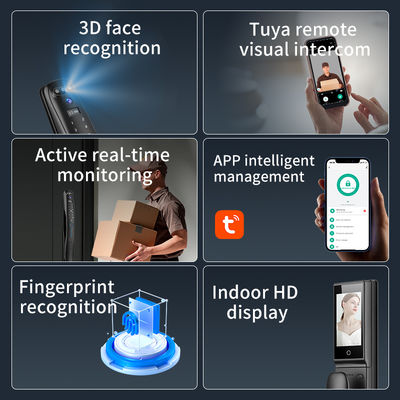 S931Max 21 Languages 3D Face ID Smart Home Door lock Tuya Video Intercom Fingerprint & Key Card Access