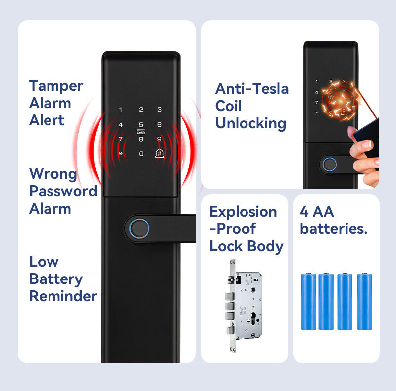 S859 Anti-Theft Tuya Smart Fingerprint Lock Multiple Unlock Ways Temporary Password for Rental