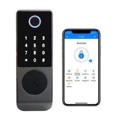 IP65 TTlock Bluetooth قفل الباب المتحكم به بصمة الأصابع البيومترية