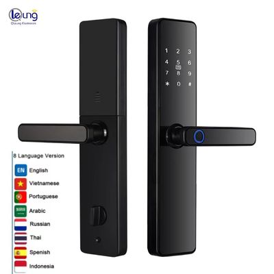 قفل باب المنزل الذكي من سبائك الزنك S819 قفل الباب بصمة الاصبع 8 لغة قفل الباب Tuya قفل Wifi TTlock