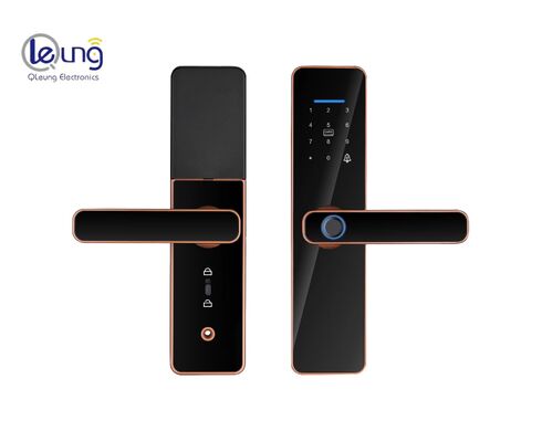 قفل باب المنزل الذكي Red Bronze S811 Qleung بتقنية Tuya شبه الأوتوماتيكية