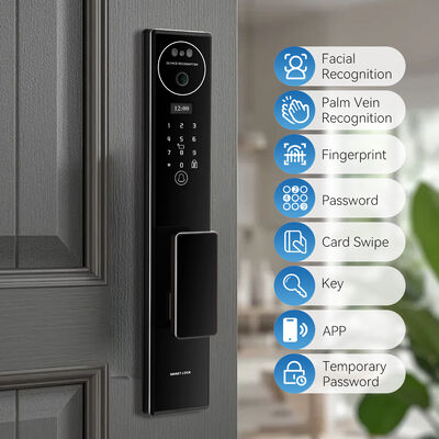 تقنية التعرف على الوجه ثلاثية الأبعاد المتقدمة S555 قفل الباب الذكي مع عملية CNC بناء سبيكة الألومنيوم Tuya Active Video Calling Smart Lock